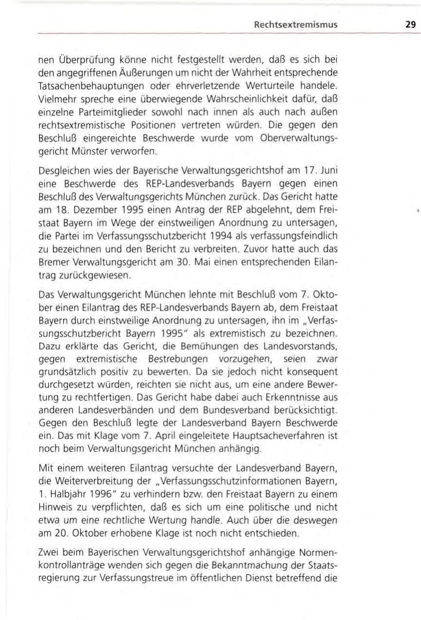 Seite 29 des Verfassungsschutzbericht 1996 Bayern