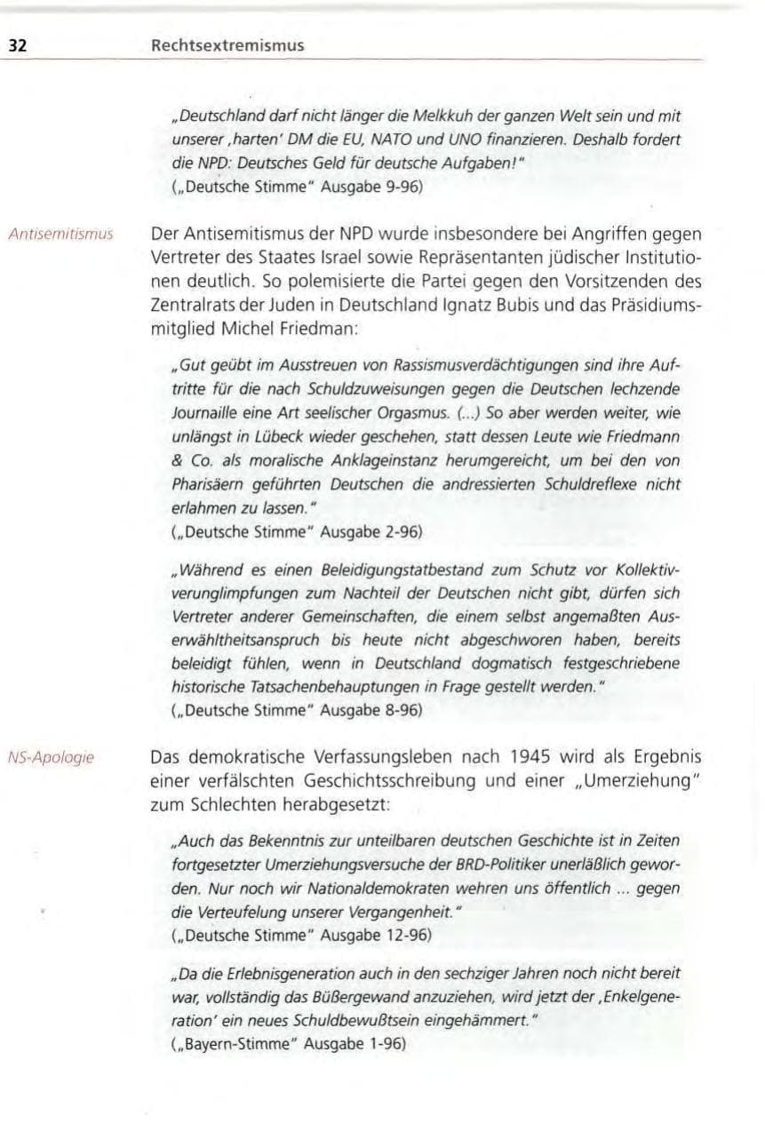 Seite 32 des Verfassungsschutzbericht 1996 Bayern