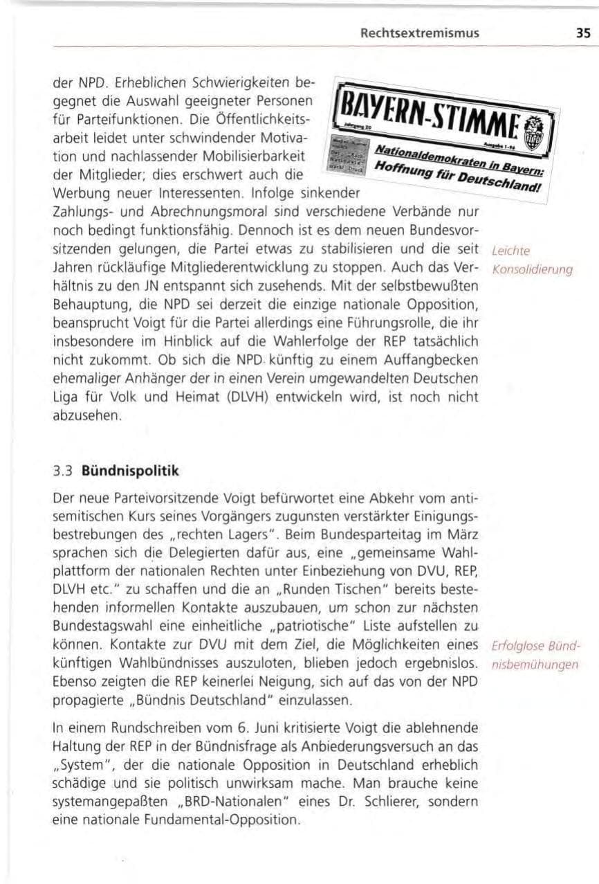 Seite 35 des Verfassungsschutzbericht 1996 Bayern