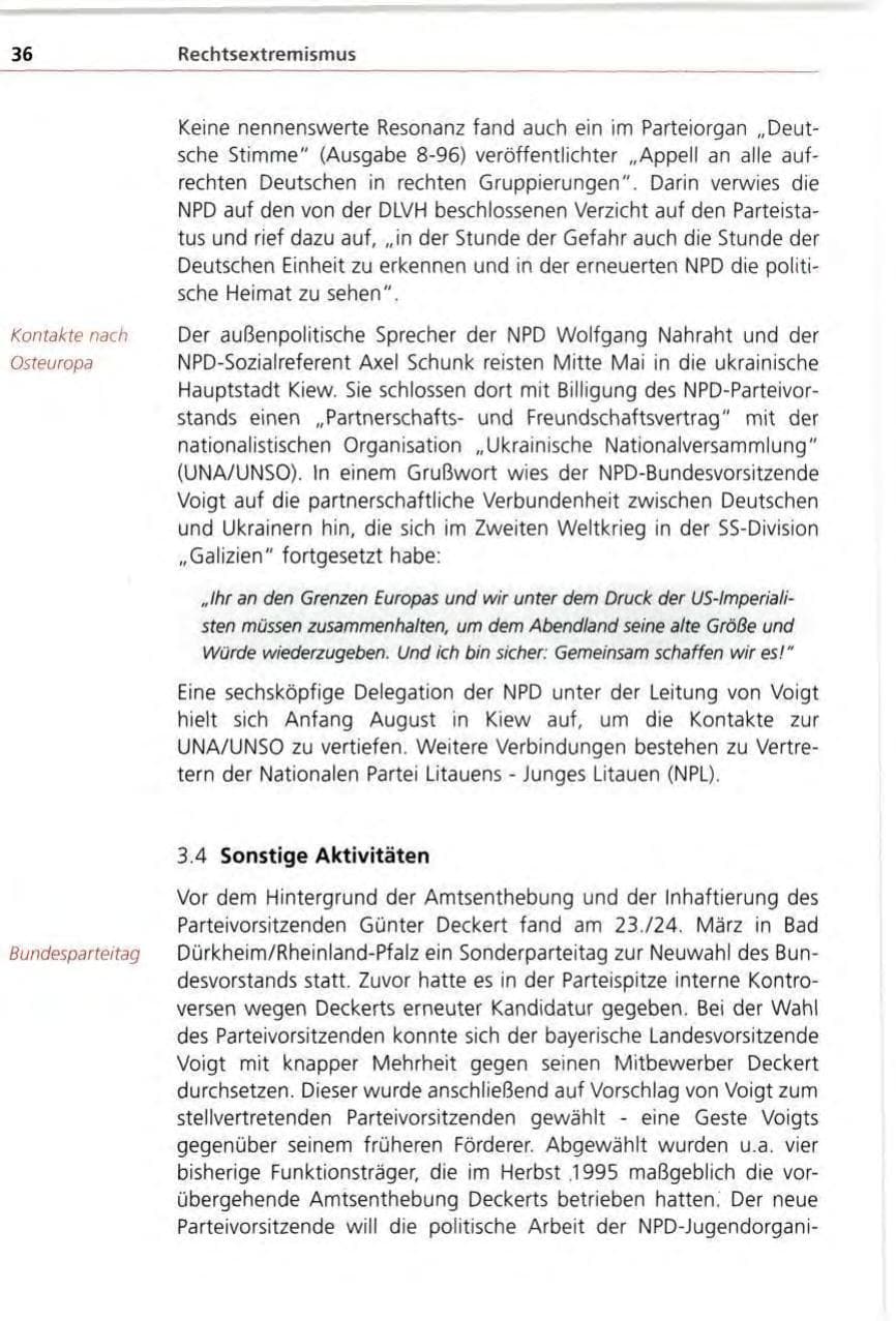 Seite 36 des Verfassungsschutzbericht 1996 Bayern