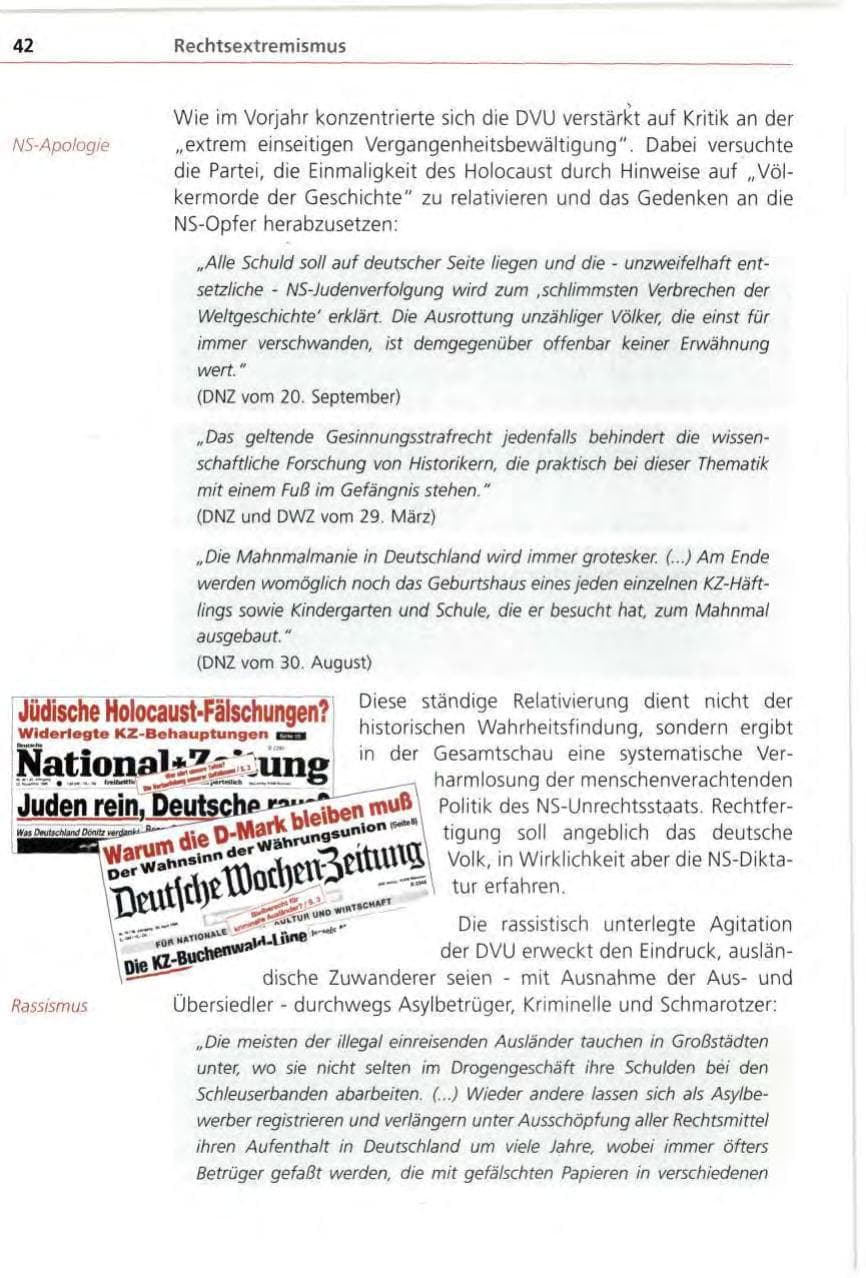 Seite 42 des Verfassungsschutzbericht 1996 Bayern