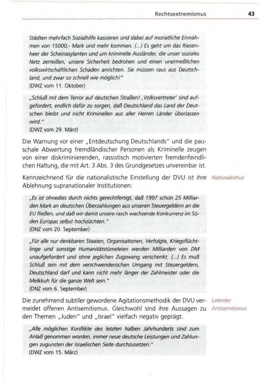 Seite 43 des Verfassungsschutzbericht 1996 Bayern