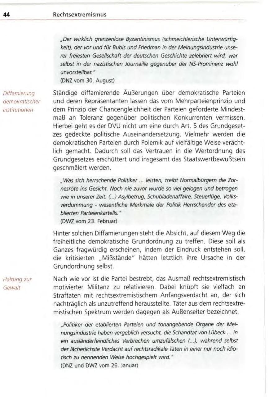 Seite 44 des Verfassungsschutzbericht 1996 Bayern