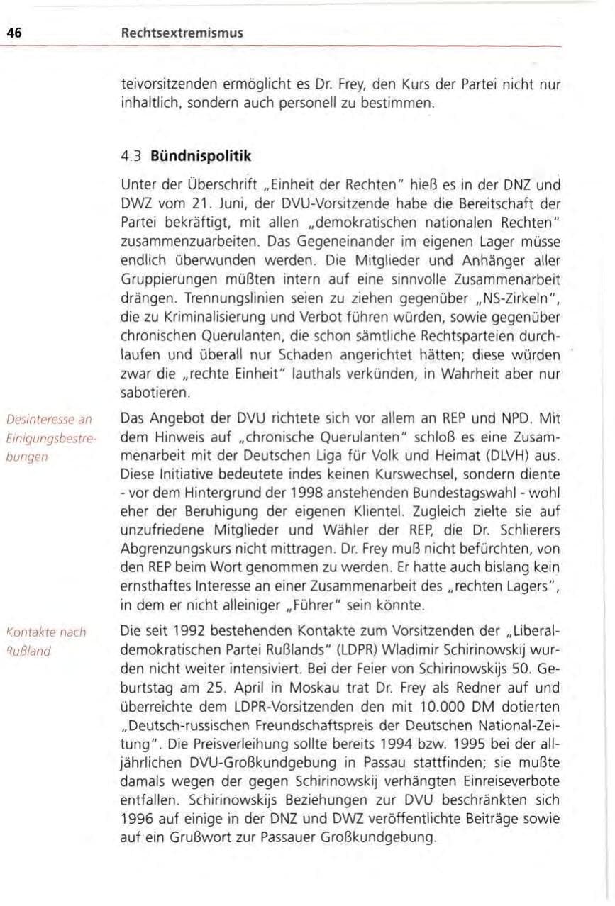 Seite 46 des Verfassungsschutzbericht 1996 Bayern