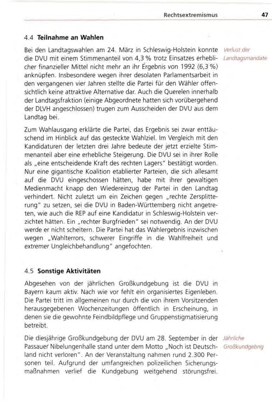 Seite 47 des Verfassungsschutzbericht 1996 Bayern