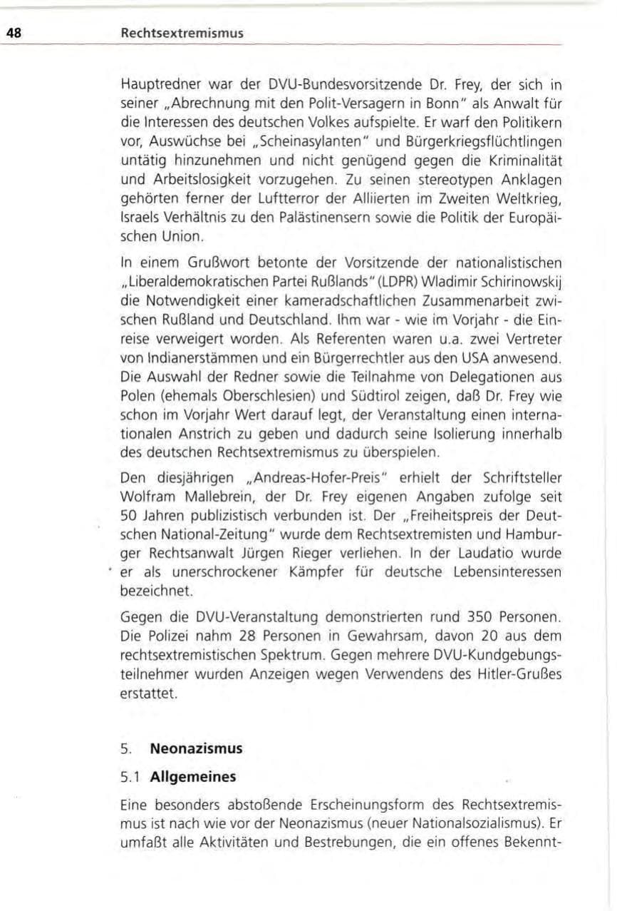 Seite 48 des Verfassungsschutzbericht 1996 Bayern