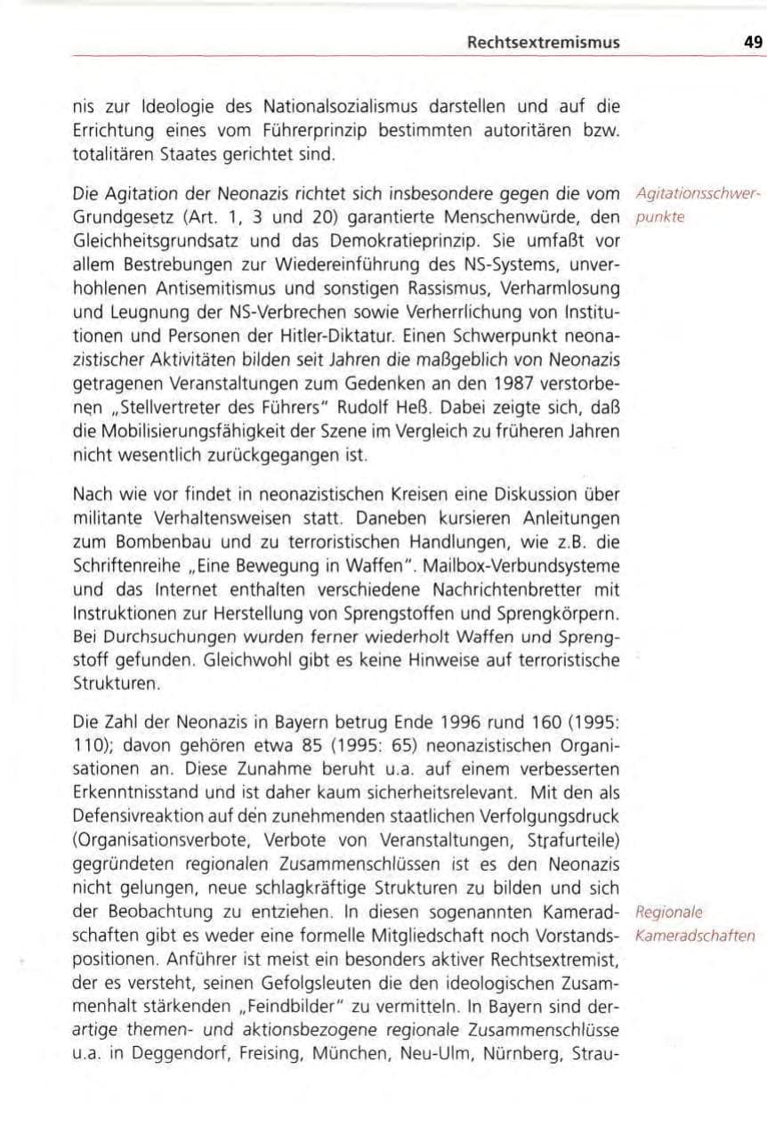 Seite 49 des Verfassungsschutzbericht 1996 Bayern