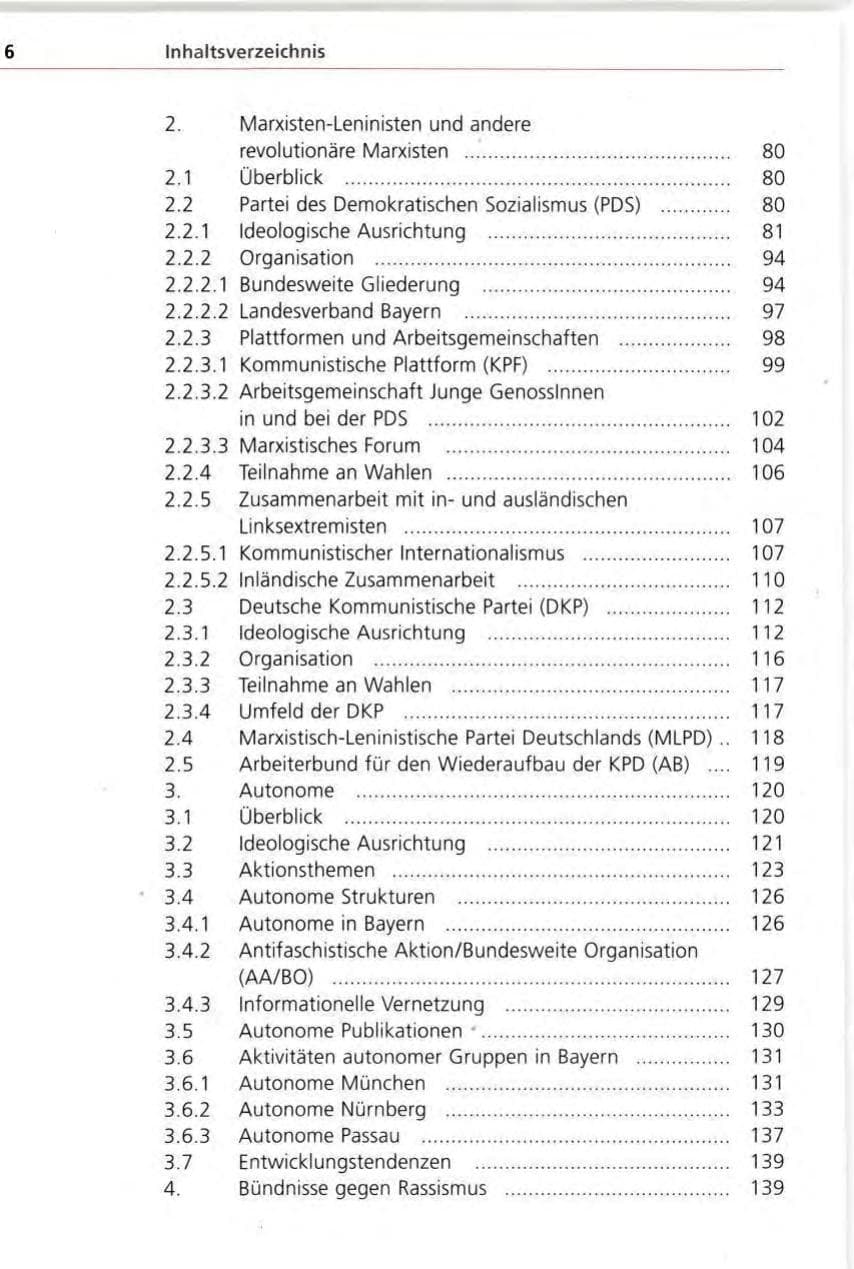 Seite 6 des Verfassungsschutzbericht 1996 Bayern