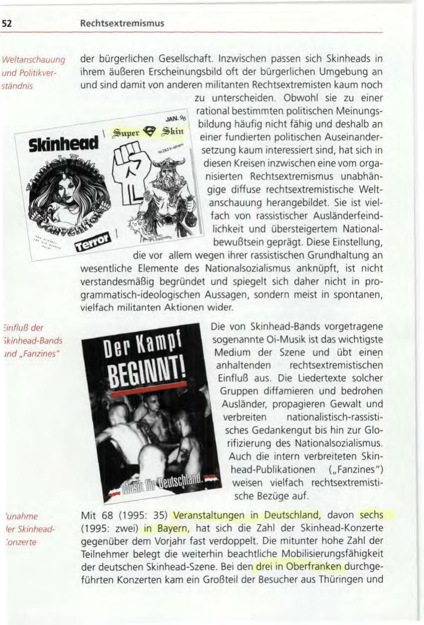 Seite 52 des Verfassungsschutzbericht 1996 Bayern