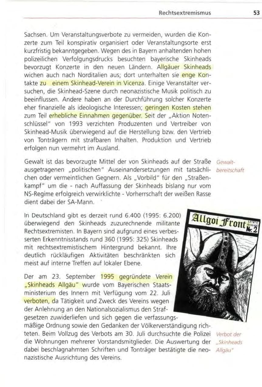 Seite 53 des Verfassungsschutzbericht 1996 Bayern