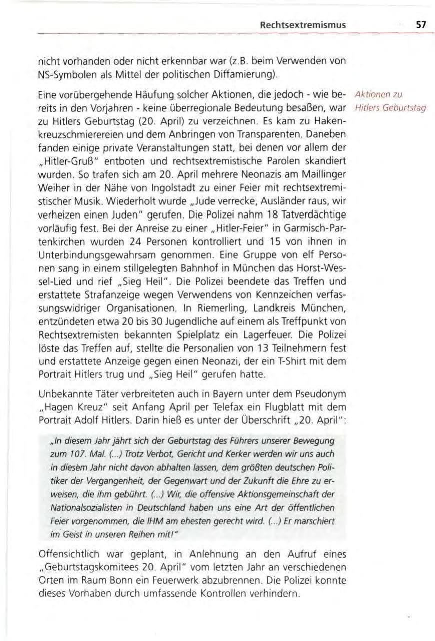 Seite 57 des Verfassungsschutzbericht 1996 Bayern