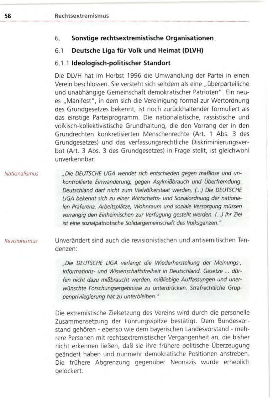 Seite 58 des Verfassungsschutzbericht 1996 Bayern