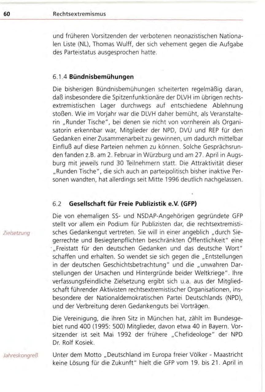 Seite 60 des Verfassungsschutzbericht 1996 Bayern