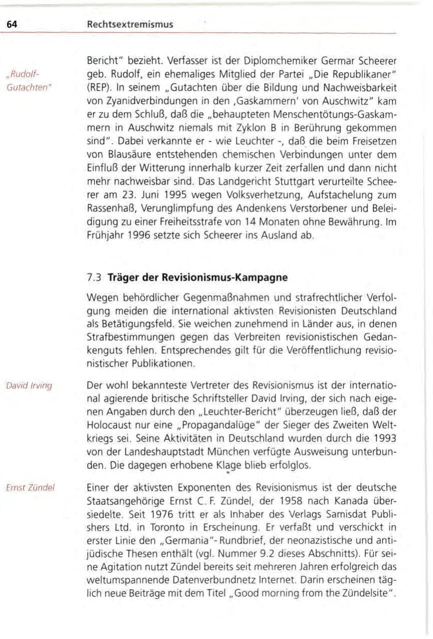 Seite 64 des Verfassungsschutzbericht 1996 Bayern