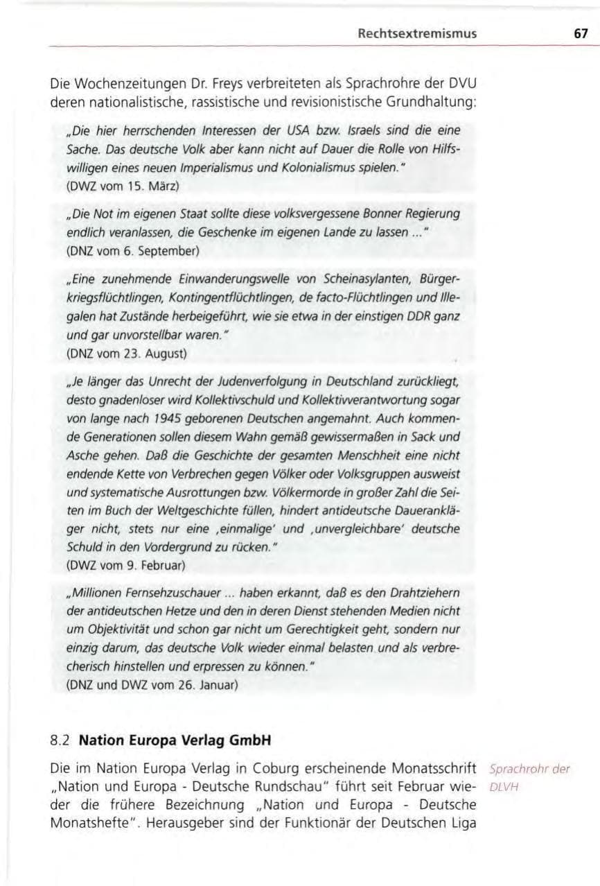 Seite 67 des Verfassungsschutzbericht 1996 Bayern