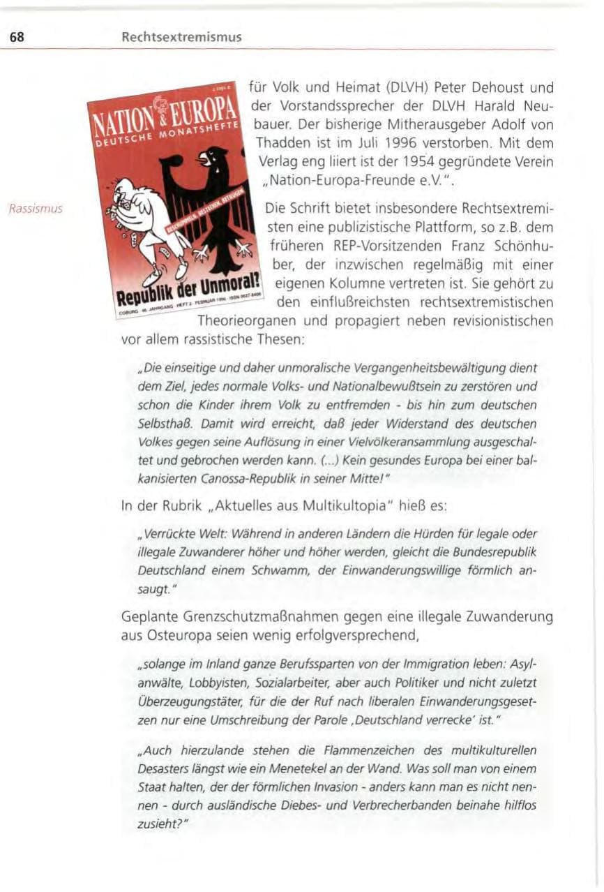 Seite 68 des Verfassungsschutzbericht 1996 Bayern