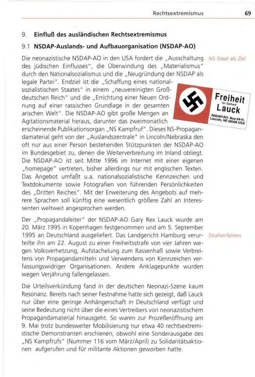 Seite 69 des Verfassungsschutzbericht 1996 Bayern