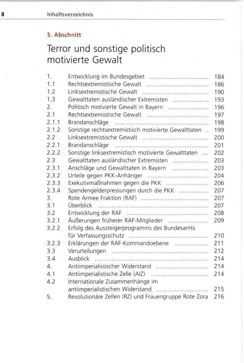 Seite 8 des Verfassungsschutzbericht 1996 Bayern