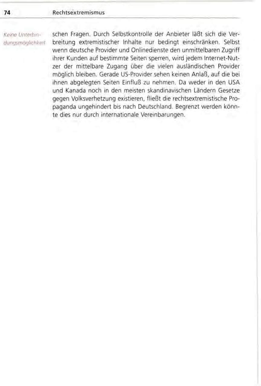 Seite 74 des Verfassungsschutzbericht 1996 Bayern