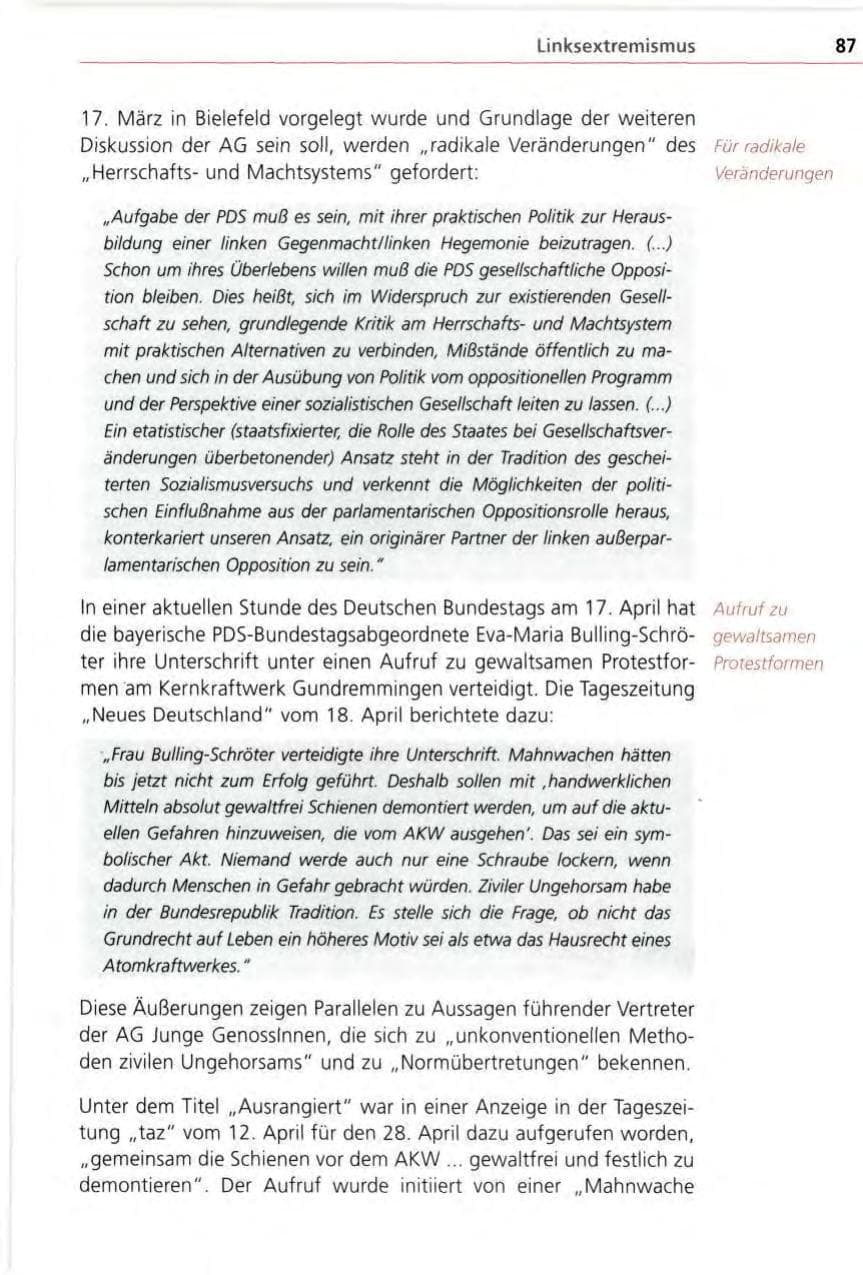 Seite 87 des Verfassungsschutzbericht 1996 Bayern