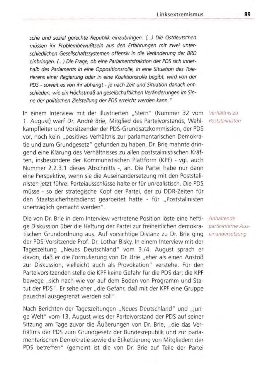 Seite 89 des Verfassungsschutzbericht 1996 Bayern