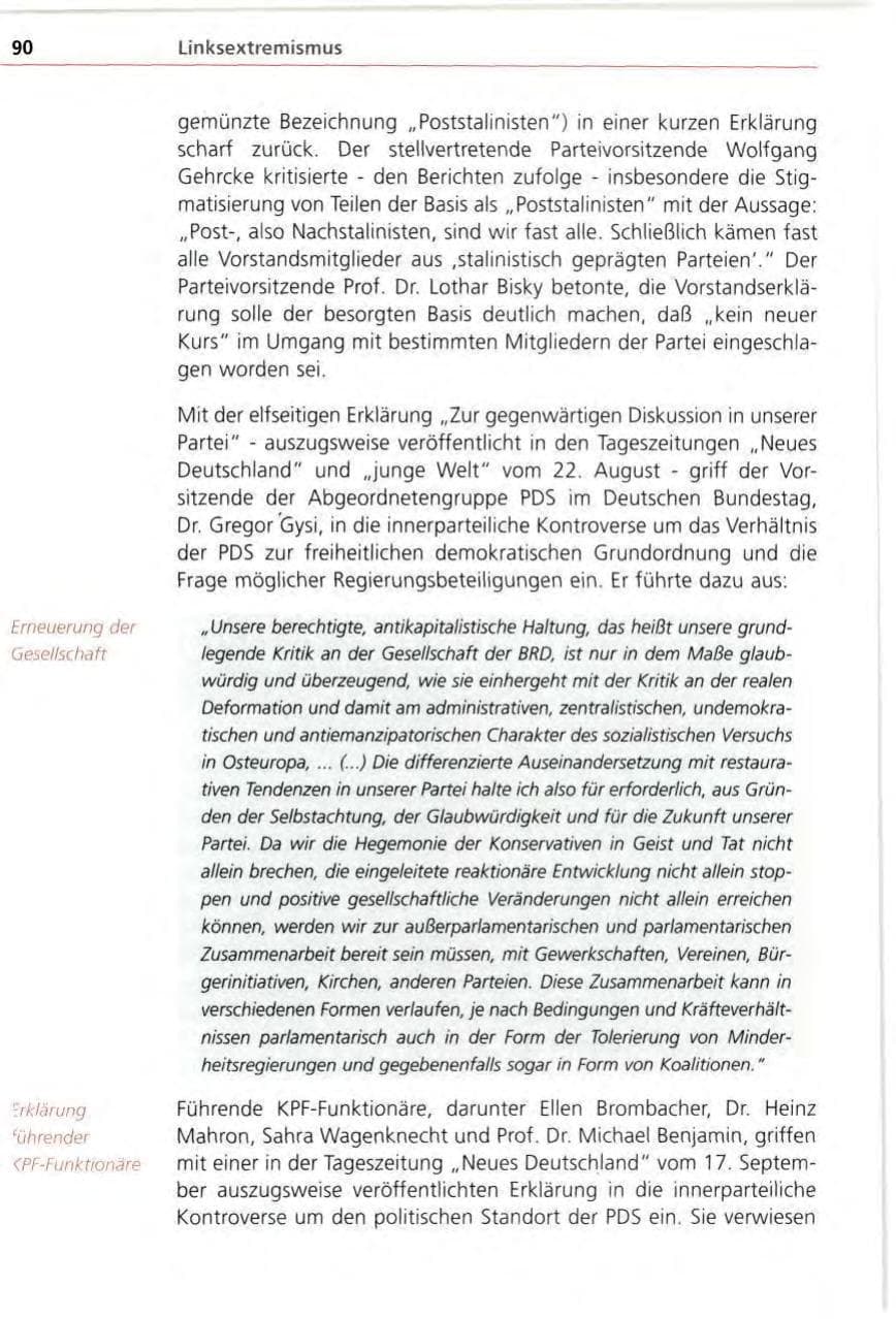 Seite 90 des Verfassungsschutzbericht 1996 Bayern