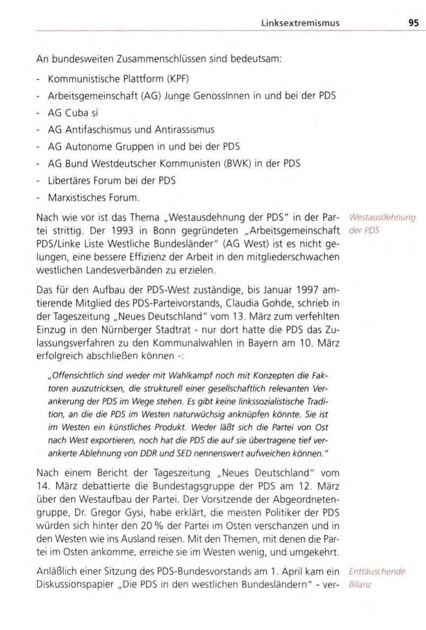 Seite 95 des Verfassungsschutzbericht 1996 Bayern