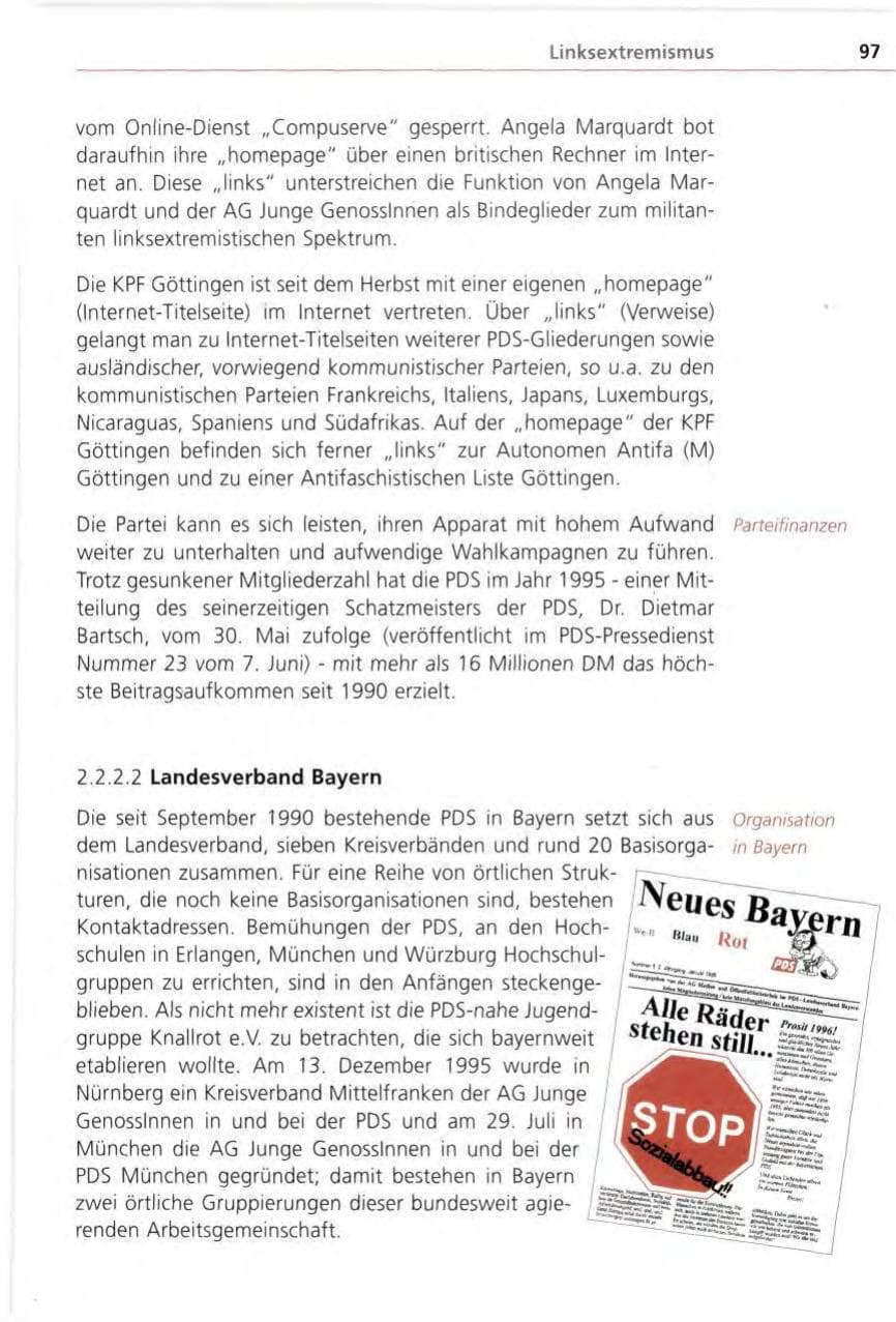 Seite 97 des Verfassungsschutzbericht 1996 Bayern
