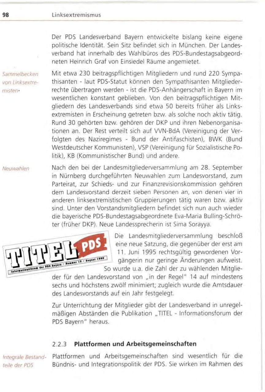 Seite 98 des Verfassungsschutzbericht 1996 Bayern
