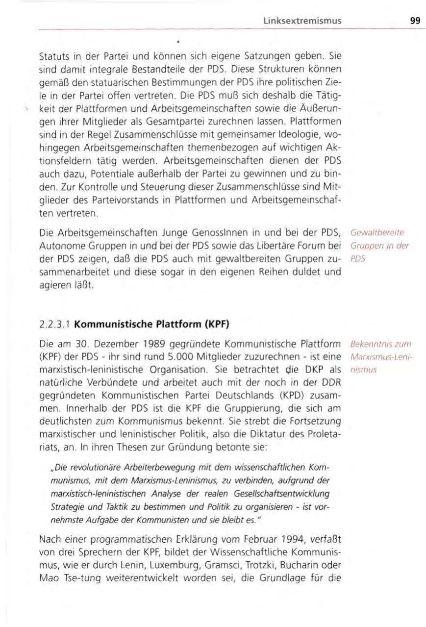 Seite 99 des Verfassungsschutzbericht 1996 Bayern