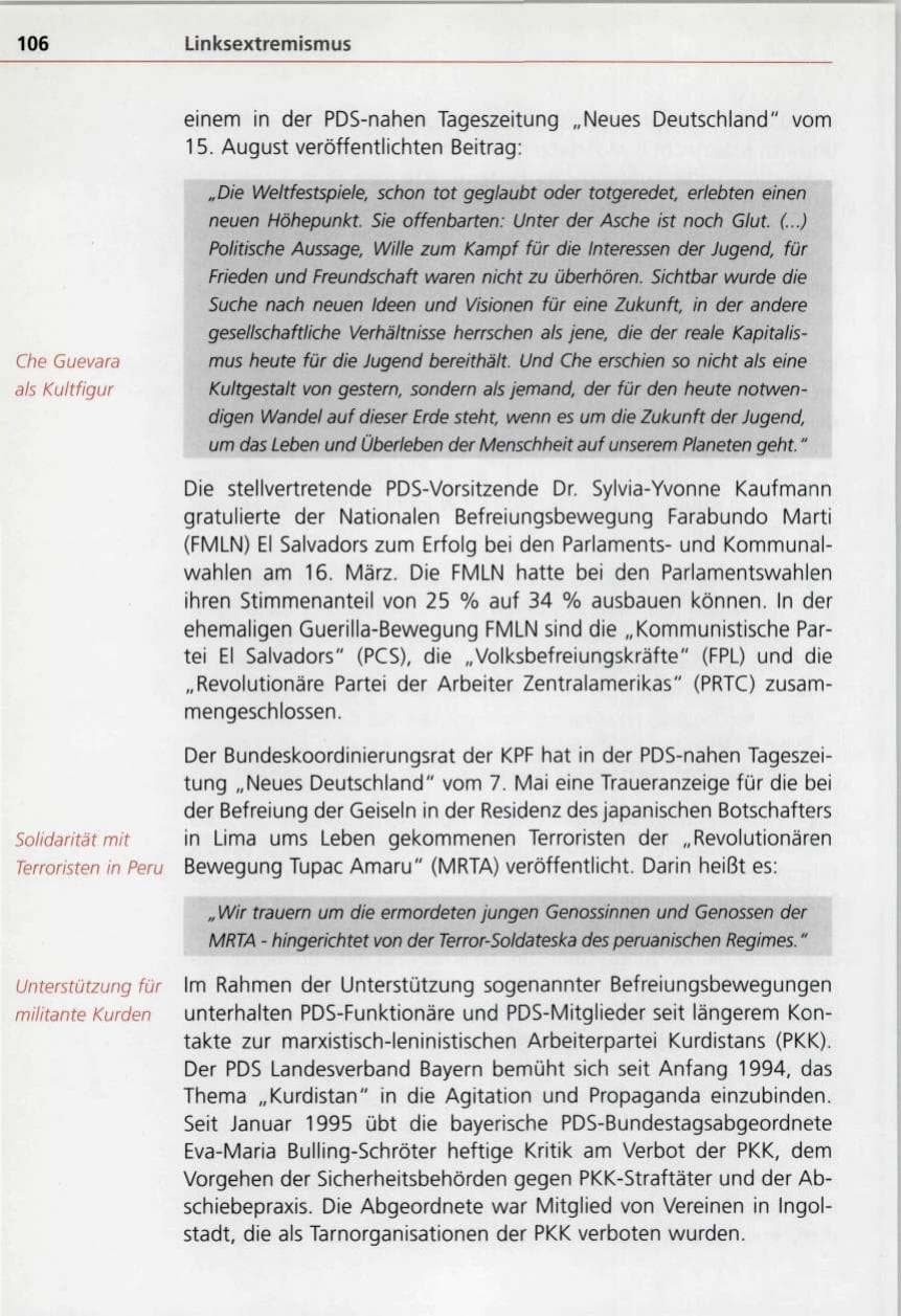 Seite 106 des Verfassungsschutzbericht 1997 Bayern
