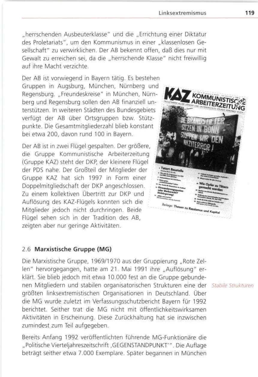Seite 119 des Verfassungsschutzbericht 1997 Bayern