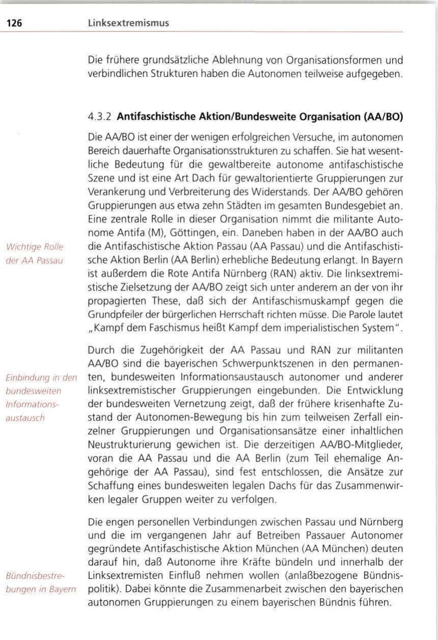 Seite 126 des Verfassungsschutzbericht 1997 Bayern