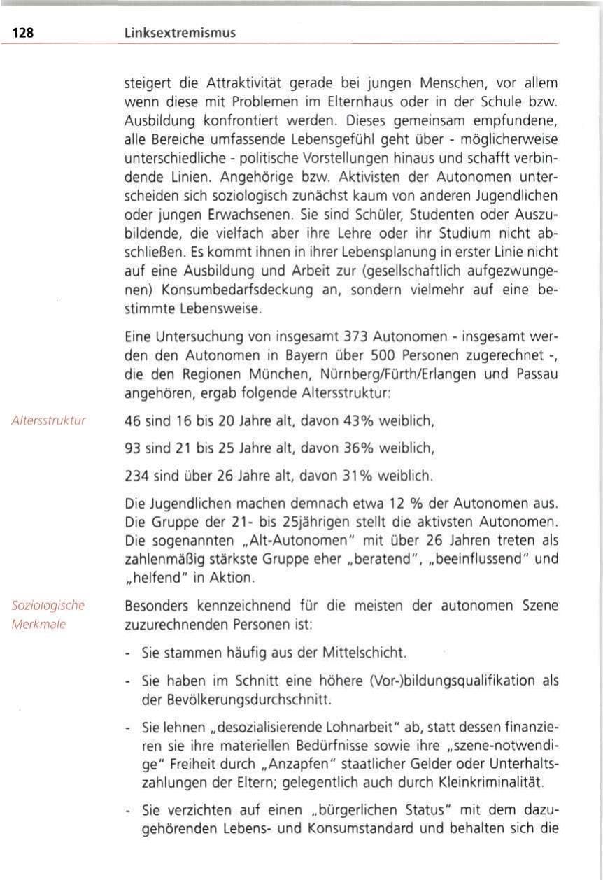 Seite 128 des Verfassungsschutzbericht 1997 Bayern