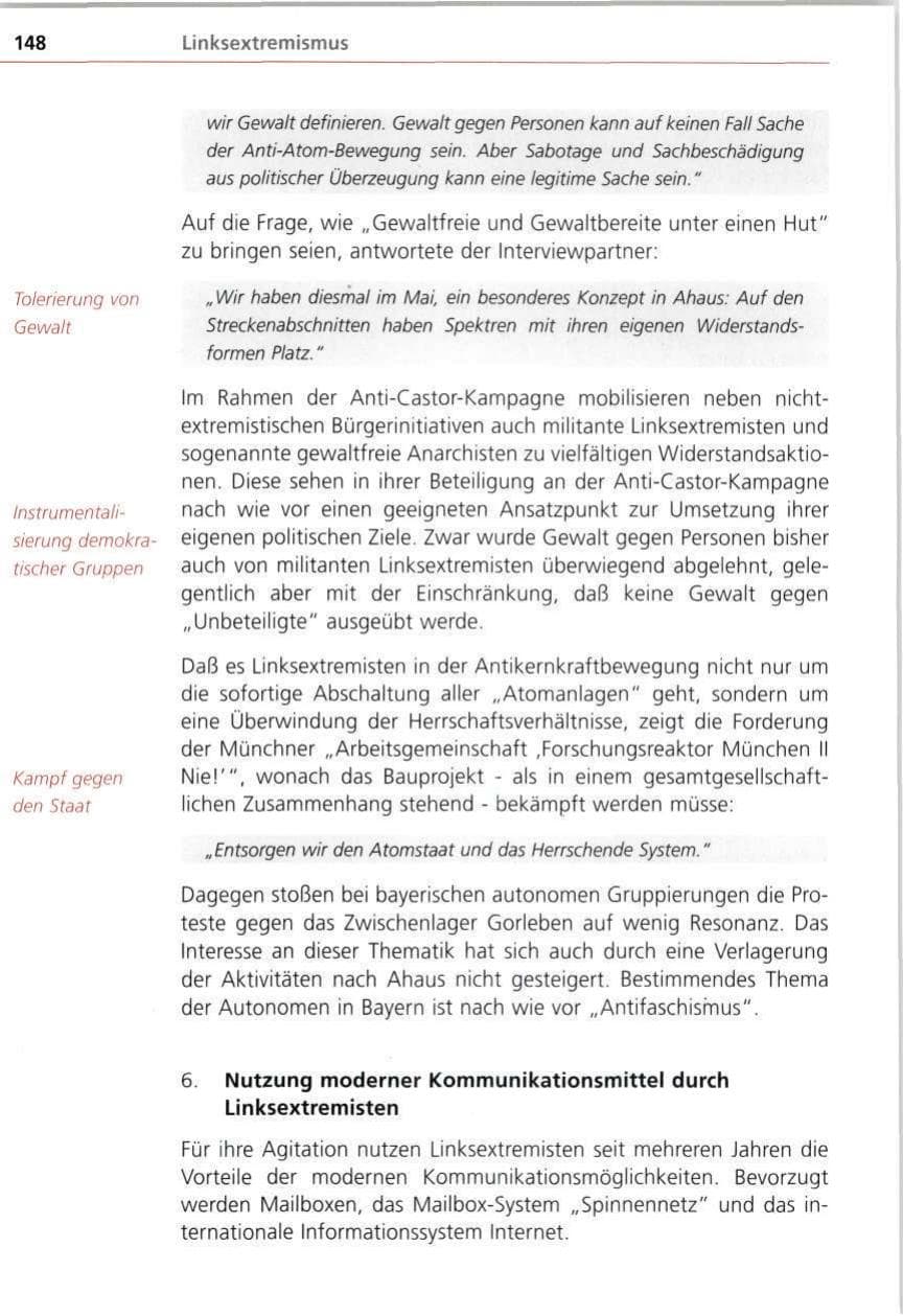 Seite 148 des Verfassungsschutzbericht 1997 Bayern