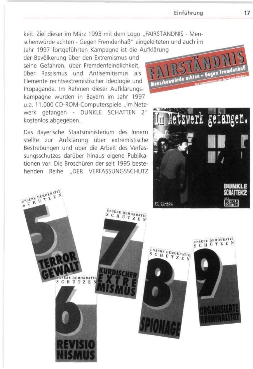 Seite 17 des Verfassungsschutzbericht 1997 Bayern