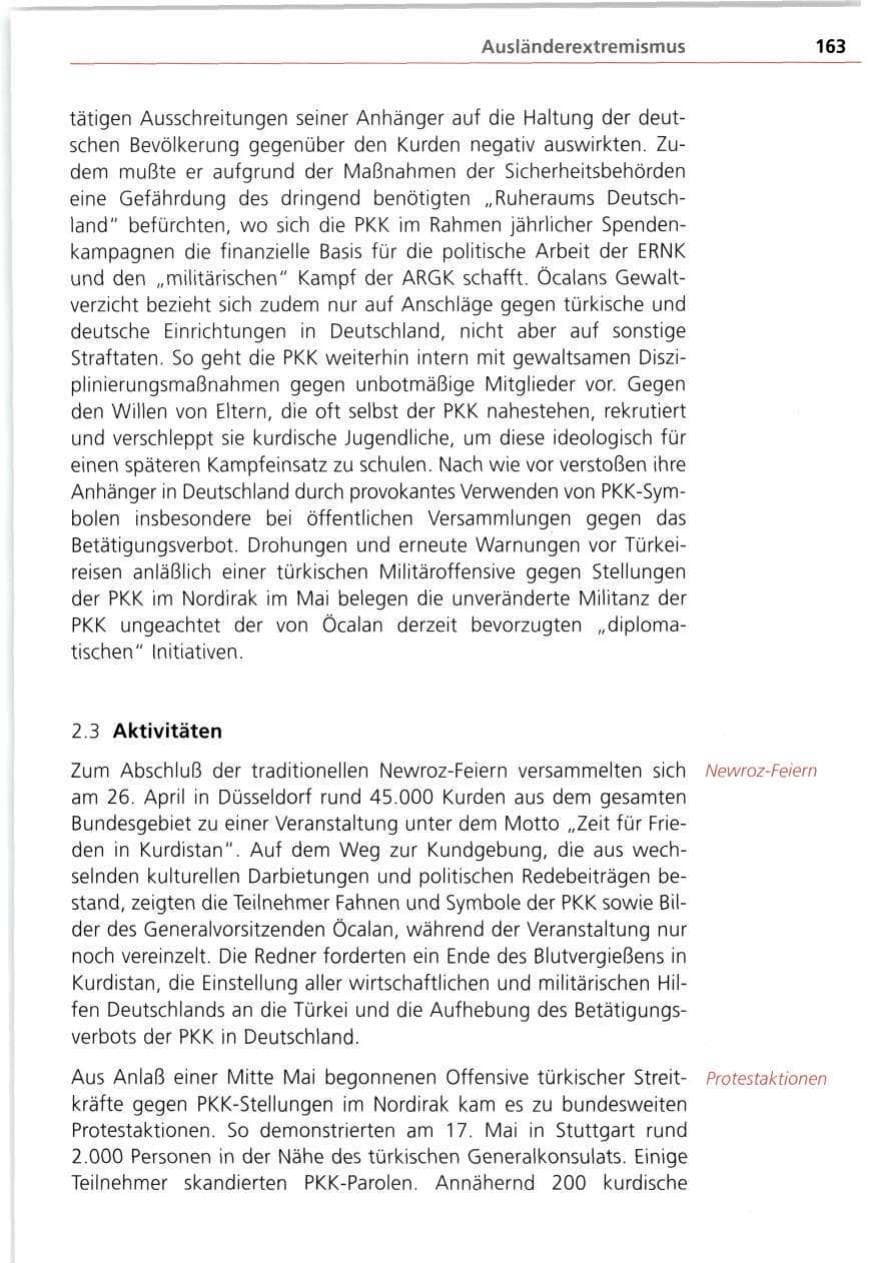 Seite 163 des Verfassungsschutzbericht 1997 Bayern