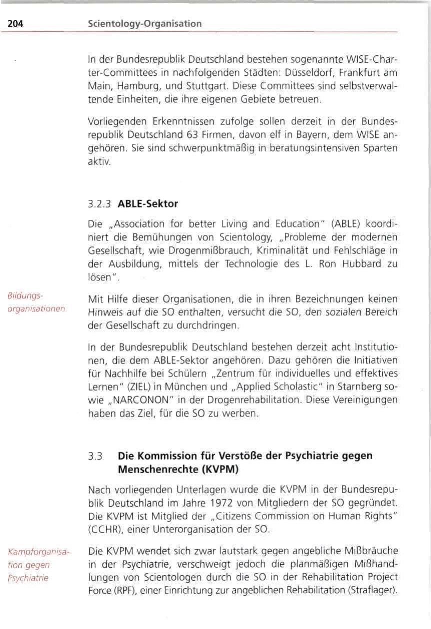 Seite 204 des Verfassungsschutzbericht 1997 Bayern
