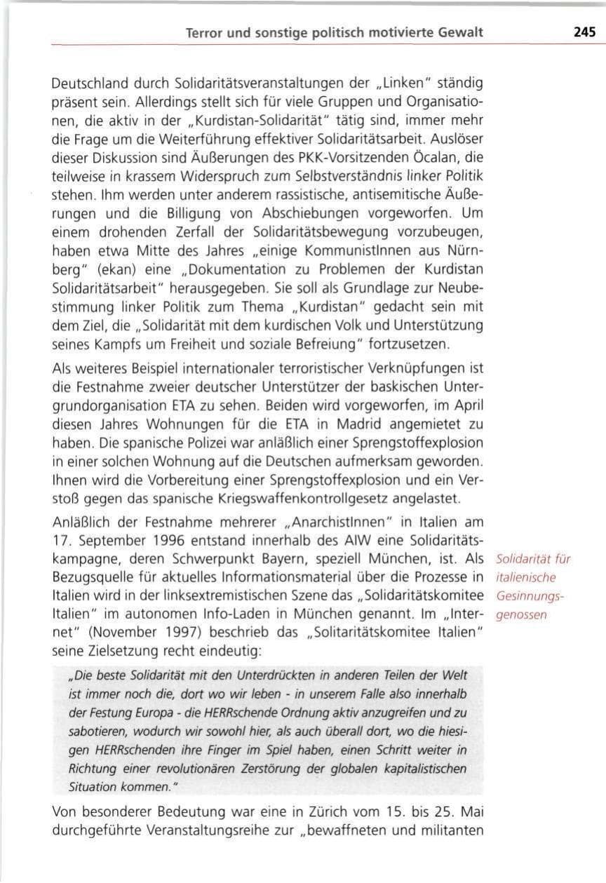 Seite 245 des Verfassungsschutzbericht 1997 Bayern