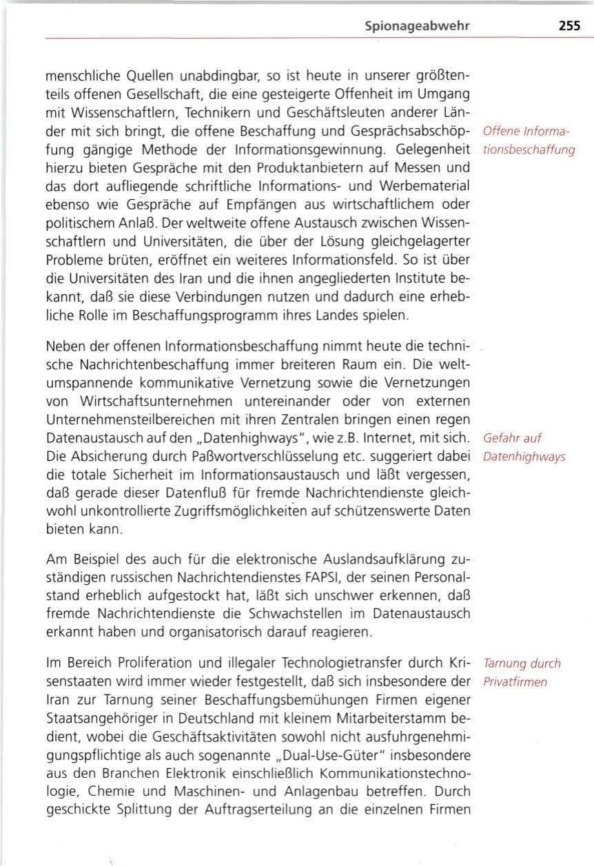 Seite 255 des Verfassungsschutzbericht 1997 Bayern