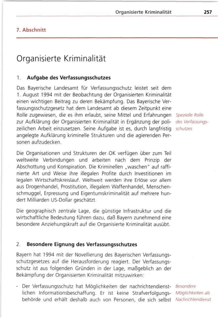 Seite 257 des Verfassungsschutzbericht 1997 Bayern