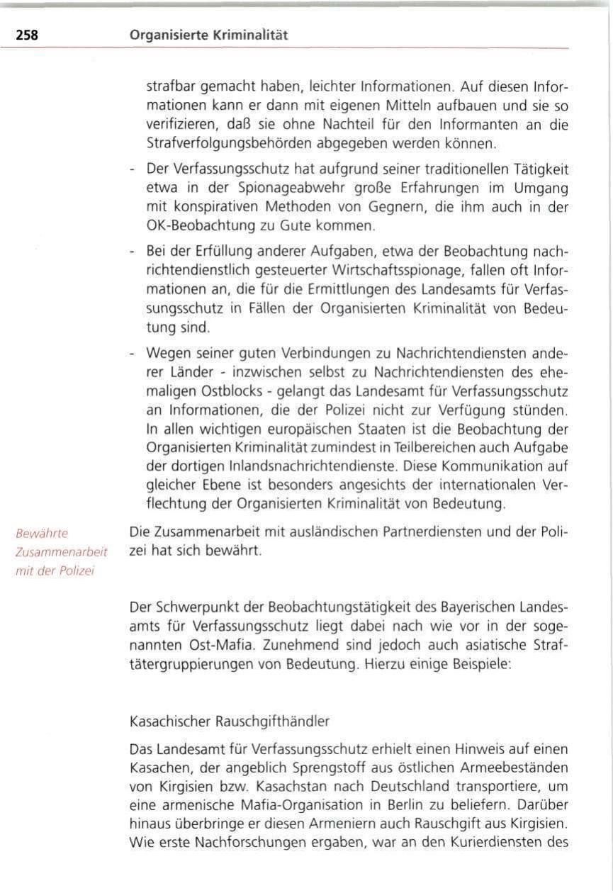 Seite 258 des Verfassungsschutzbericht 1997 Bayern
