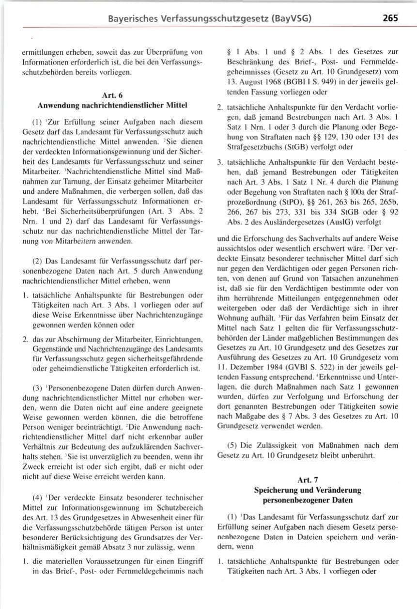 Seite 265 des Verfassungsschutzbericht 1997 Bayern
