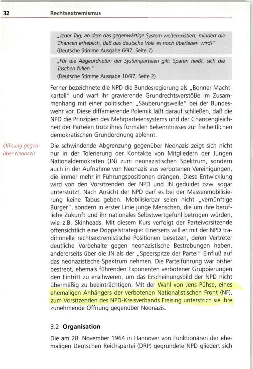 Seite 32 des Verfassungsschutzbericht 1997 Bayern