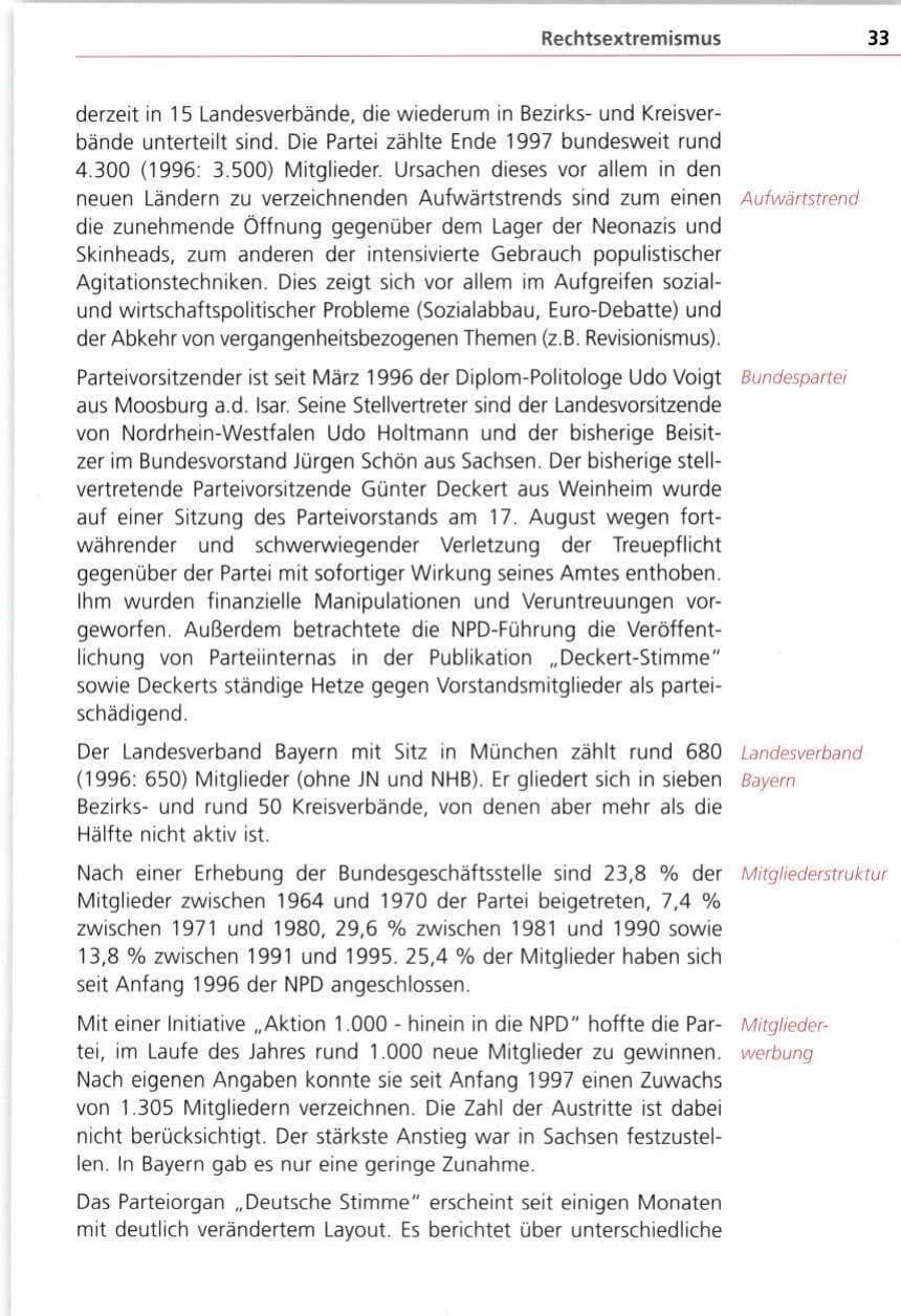 Seite 33 des Verfassungsschutzbericht 1997 Bayern