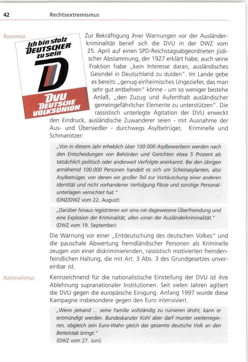 Seite 42 des Verfassungsschutzbericht 1997 Bayern