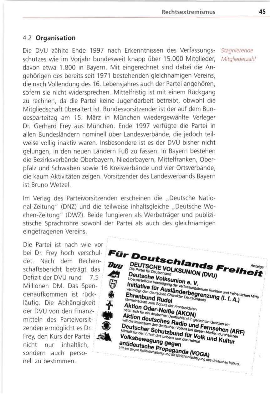 Seite 45 des Verfassungsschutzbericht 1997 Bayern