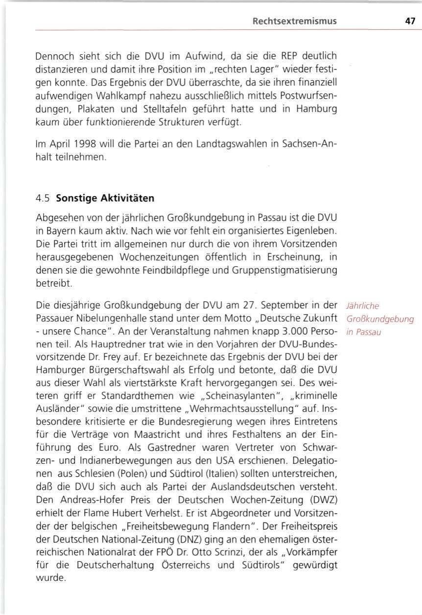 Seite 47 des Verfassungsschutzbericht 1997 Bayern