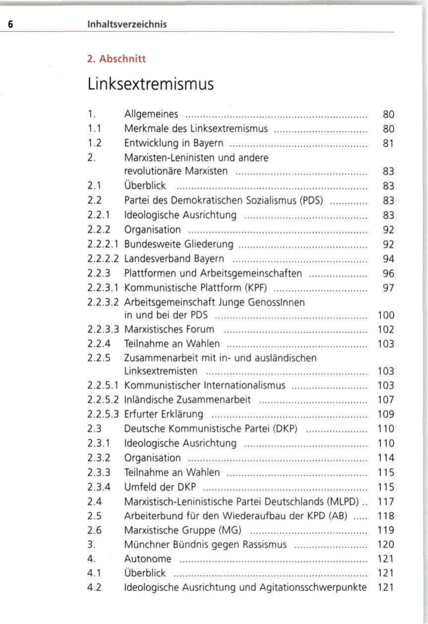 Seite 6 des Verfassungsschutzbericht 1997 Bayern