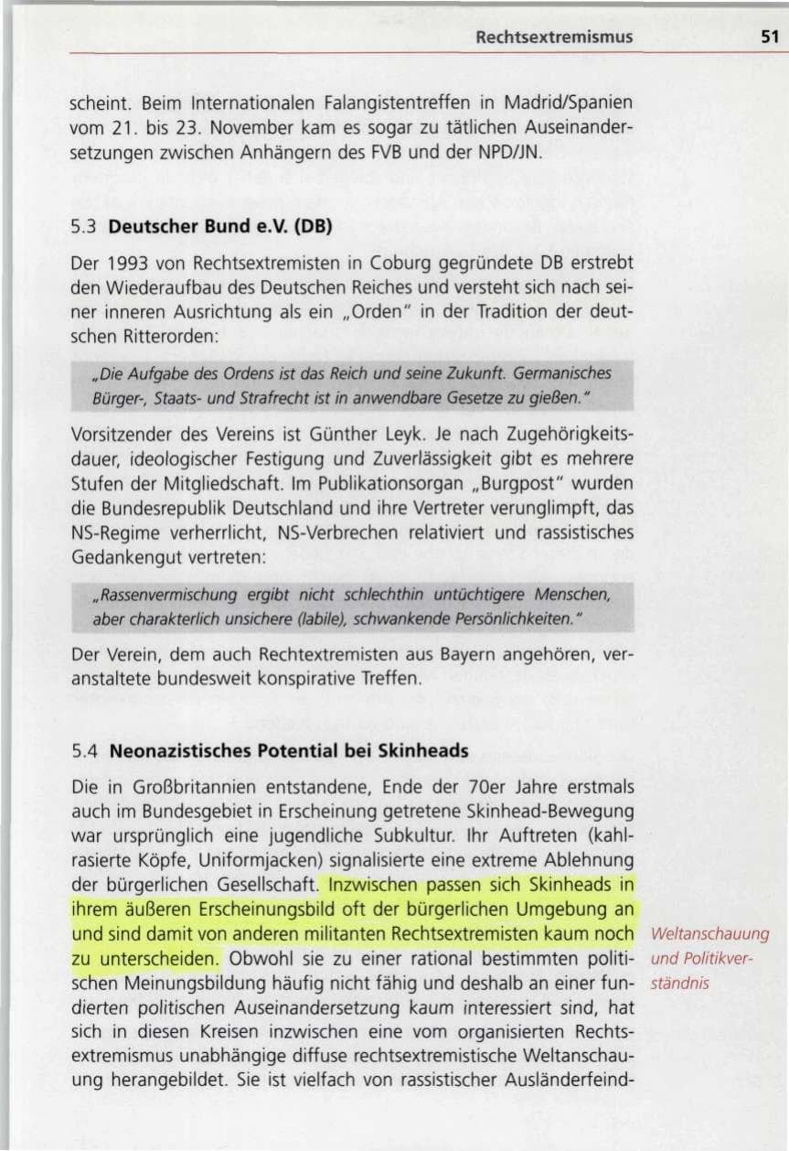 Seite 51 des Verfassungsschutzbericht 1997 Bayern
